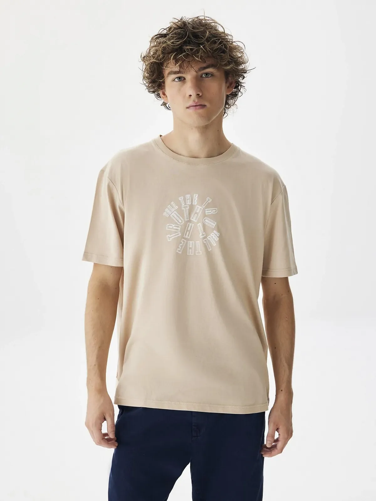 Футболка LTB Manara сучасного крою - Чоловіча футболка Regular бавовна круглий виріз - Бежевий Розмір M, фото №3