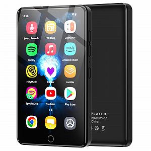 MP3-плеер 96GB с Bluetooth и WiFi, 4.02 Дюймовый IPS HD MP4 плеер с Android 13 OS, с динамиками, Android MP4 MP3 плеер с Deezer, Spotify и Play Store - Фото 1