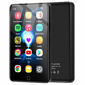MP3 плеєр 96GB з Bluetooth та WiFi, 4.02 Дюймовий IPS HD MP4 плеєр з Android 13 OS, з динаміками, Android MP4 MP3 плеєр з Deezer, Spotify та Play Store - Фото 1