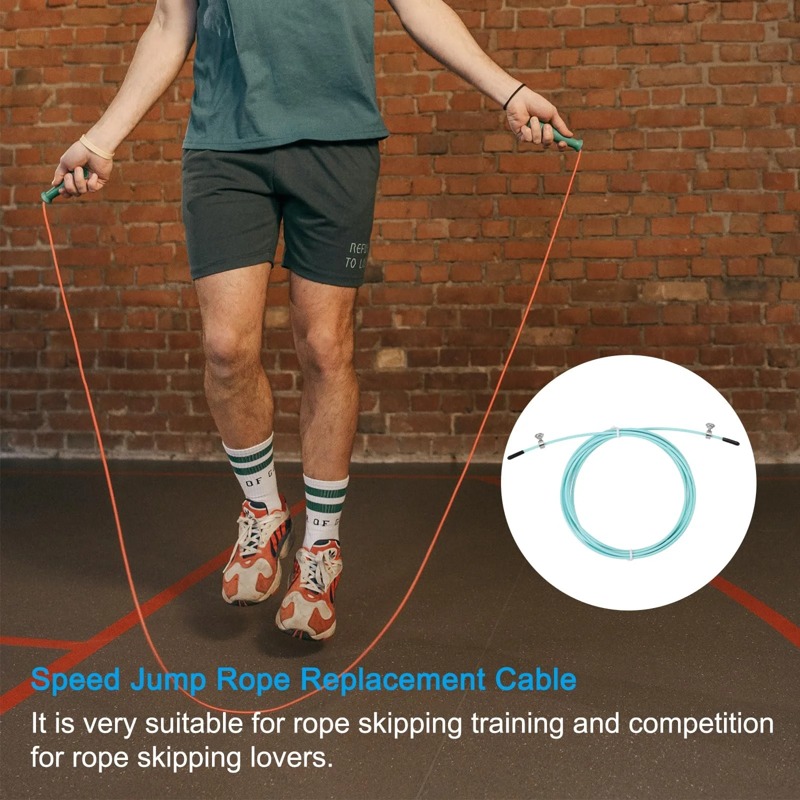 Трос для скакалки PATIKIL Speed Jump Rope змінний сталевий 2.5 мм 3 м зелений, фото №5 Трос для скакалки PATIKIL Speed Jump Rope змінний сталевий 2.5 мм 3 м зелений, фото №5