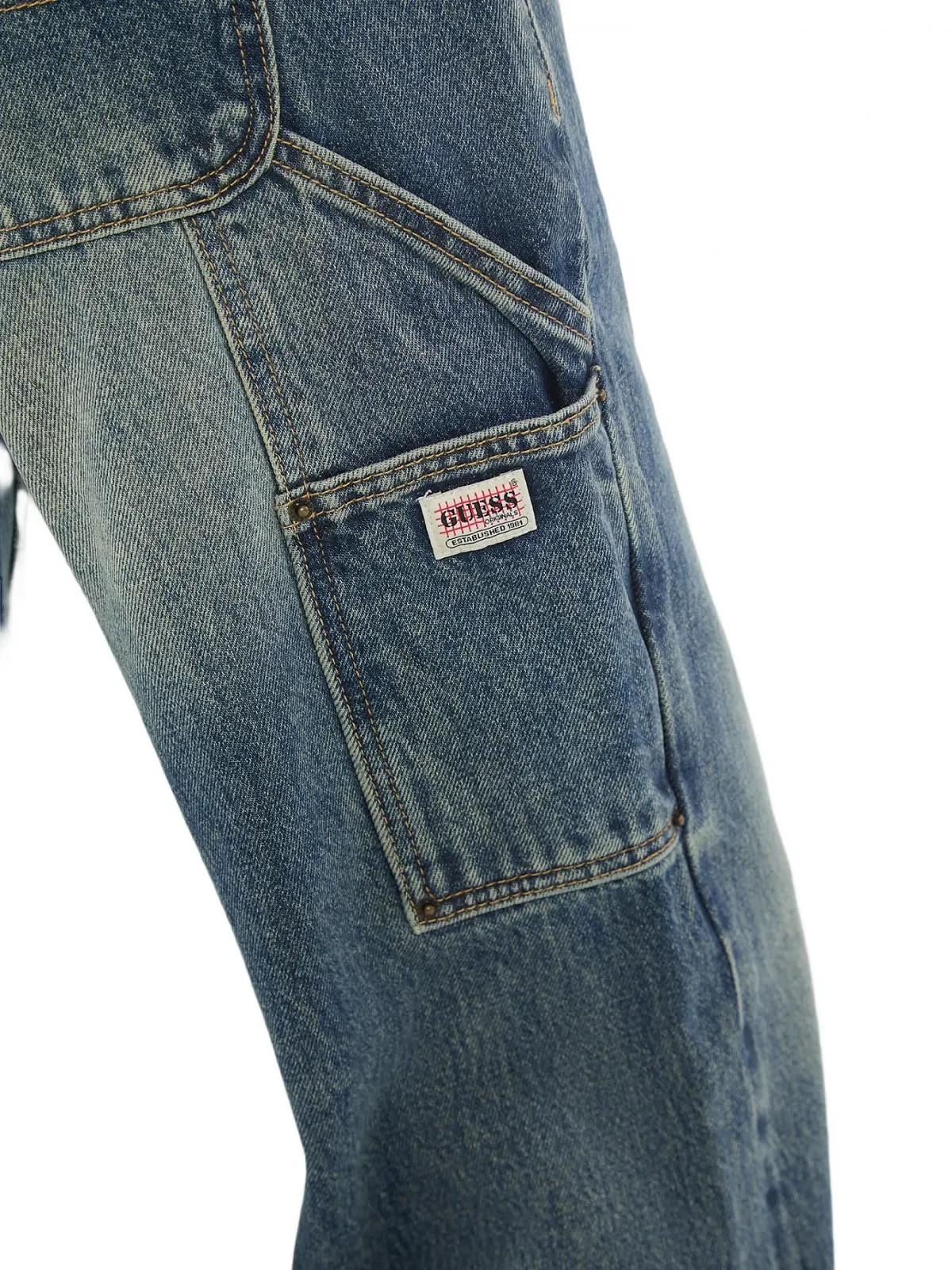 Джинси GUESS Originals Zimmermanns з подвійним поясом Go Lt Vintage Tinted Medi, 27, фото №5