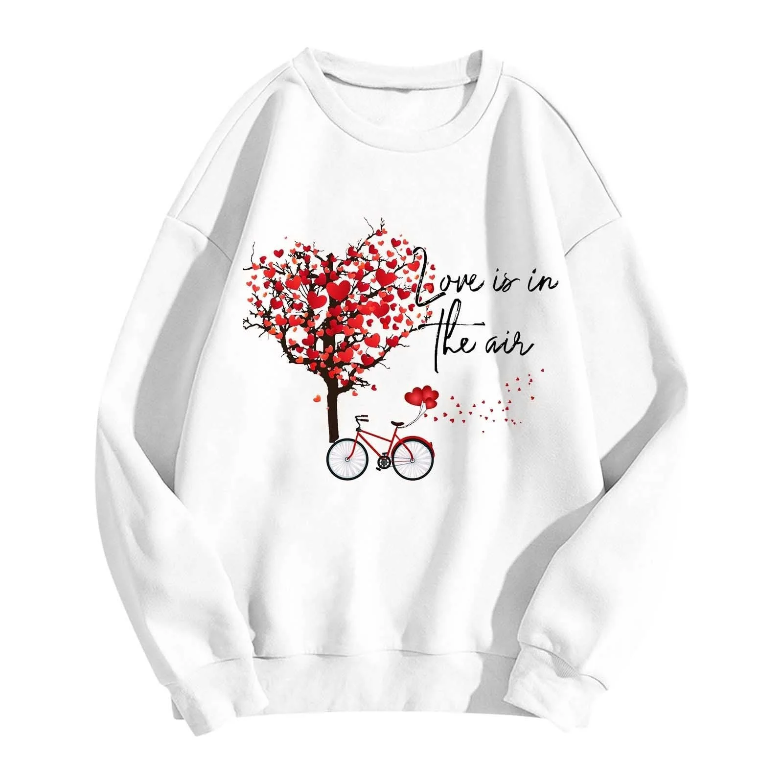 Vhersily Толстовка Женская Повседневная с принтом, Круглый вырез, Приталенный крой, Пуловер, С длинными рукавами, Свободная блуза, фото №4