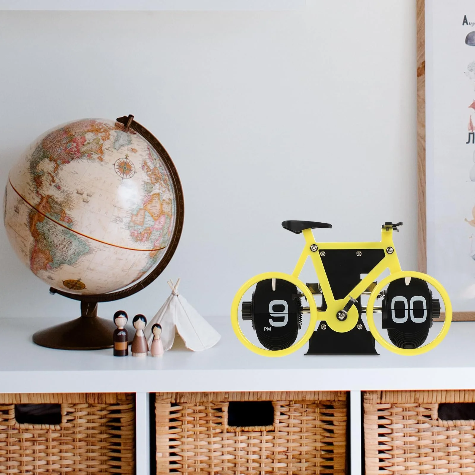 Перекидные часы в стиле ретро IMIKEYA, модель велосипеда, цифровые, маленькие, декоративные, фото №2