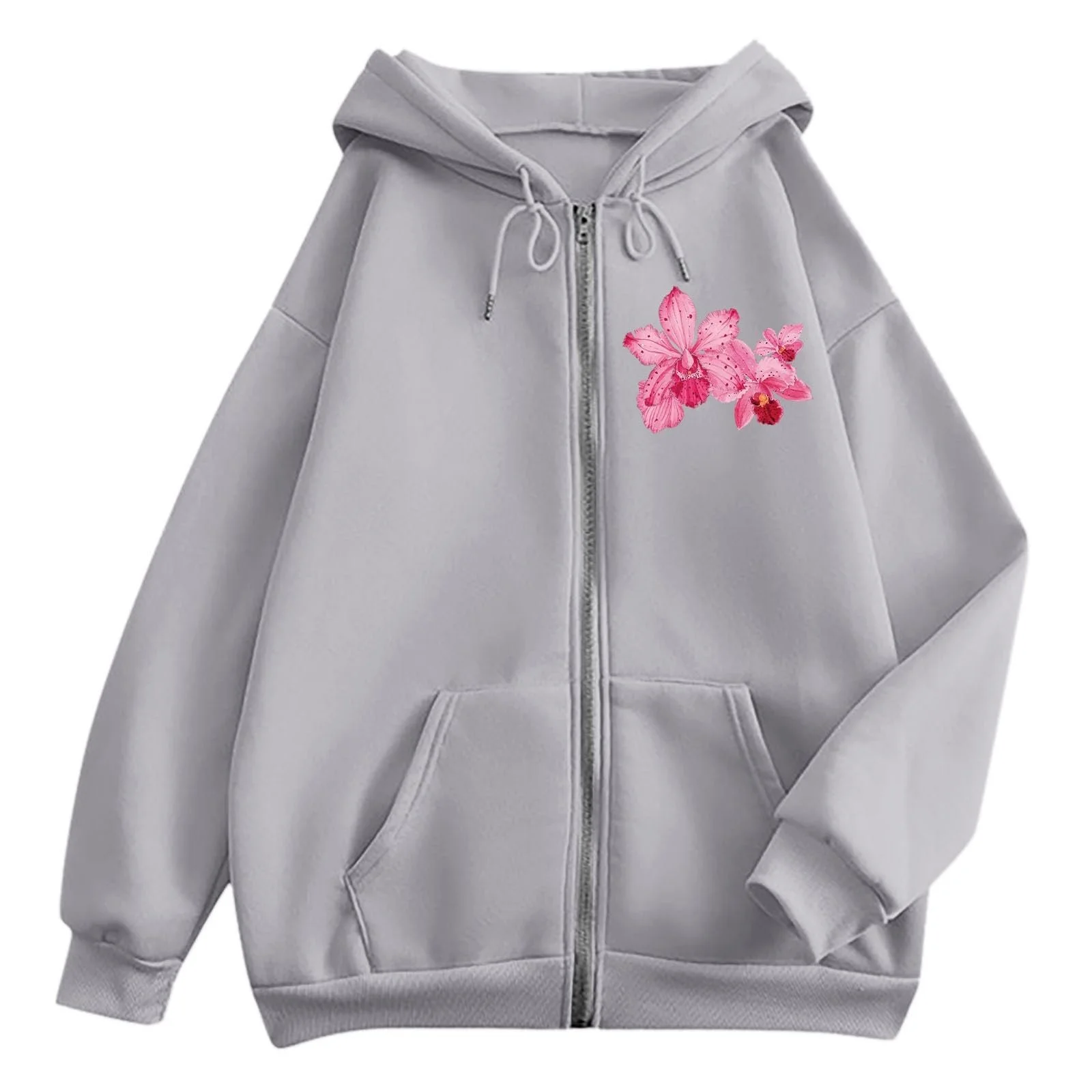 Женская Толстовка Спортивная Куртка с Капюшоном Повседневная Куртка с Капюшоном Oversize Пуловер Свитшот Толстовка на Молнии Спортивная Куртка Y2k Куртка с Капюшоном Осень-Зима на Молнии, фото №4