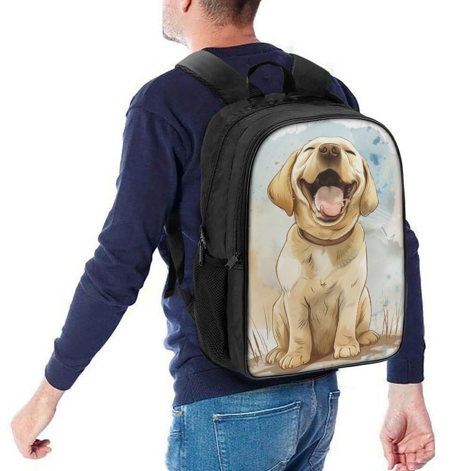 Шкільний рюкзак RSIUUODNF Labrador Dog для хлопчиків та дівчаток-підлітків, водонепроникний, для жінок та чоловіків, шкільний ранець, сумка для ноутбука, рюкзак 40x28x16см, фото №5