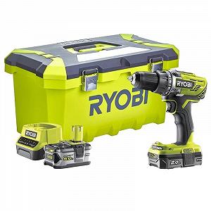 Дриль-шуруповерт Ryobi One+ R18DD3-252T 18V (1 x 2.0Ah)(1 x 5.0Ah) у кейсі - Фото 1