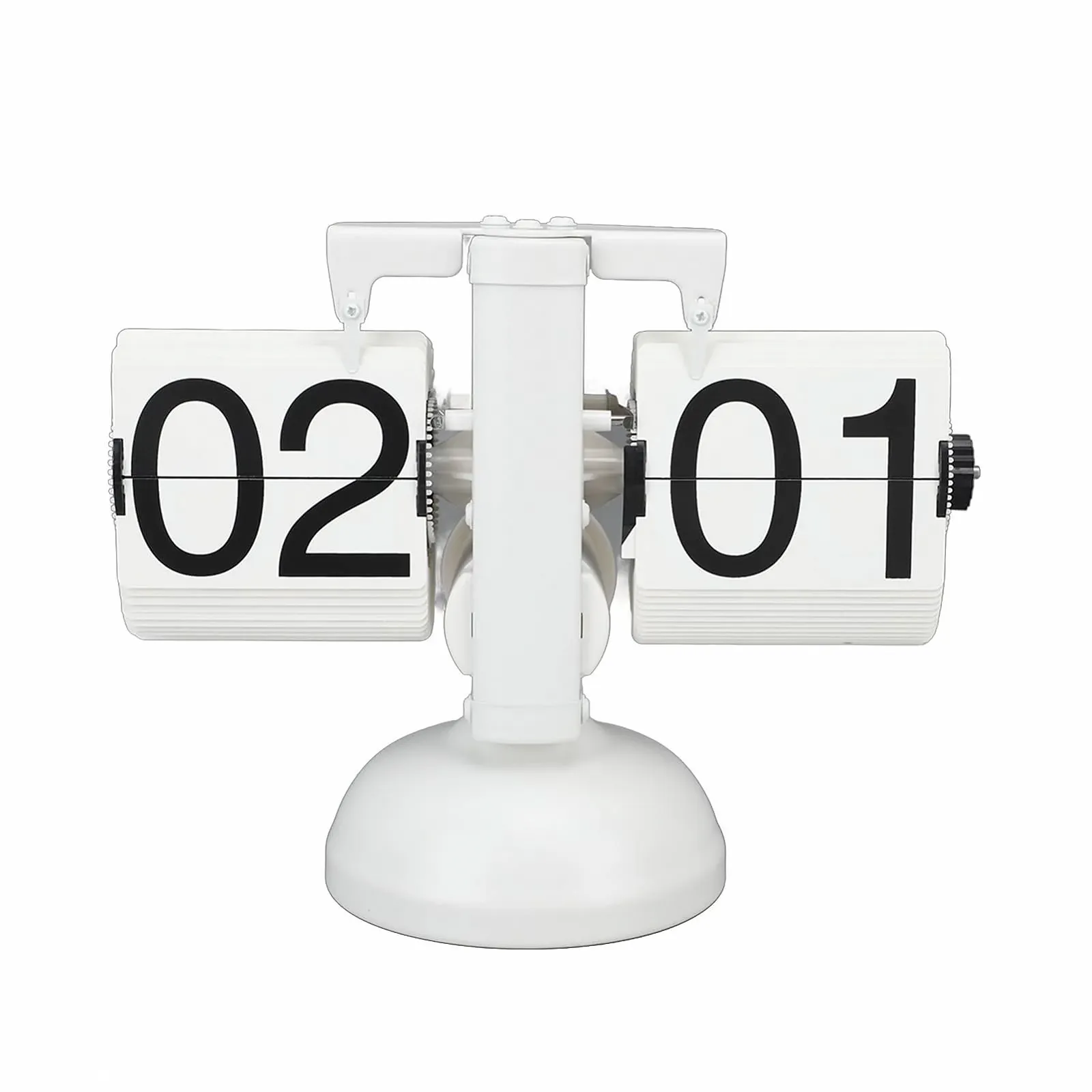 Годинник настільний Mumusuki Retro Folding, батарейне живлення, нержавіюча сталь, регульований час, легко читається, білий, фото №8