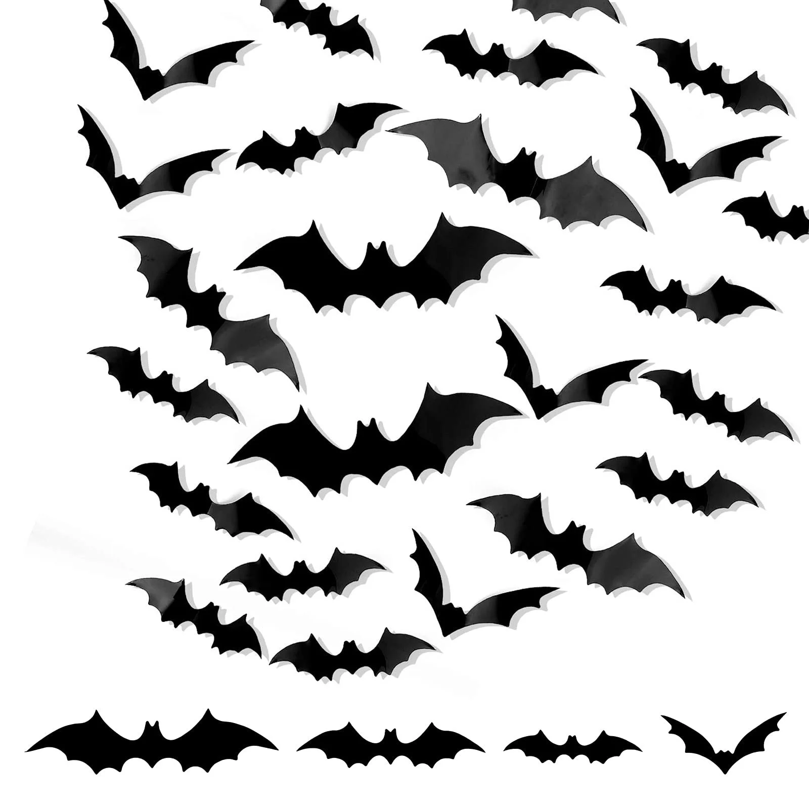 Наклейки на стіну 96 Pieces 3D Halloween Bat 4 розміри, фото №1