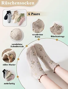 Жіночі шкарпетки з рюшами, 6 пар - Фото 1