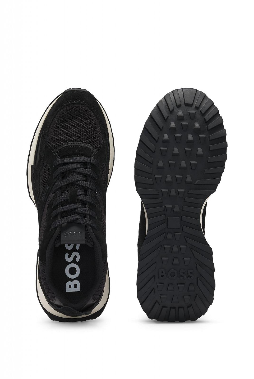 Кросівки BOSS Jonah Runn з в’язаними деталями та полірованою шкіряною обробкою, фото №4
