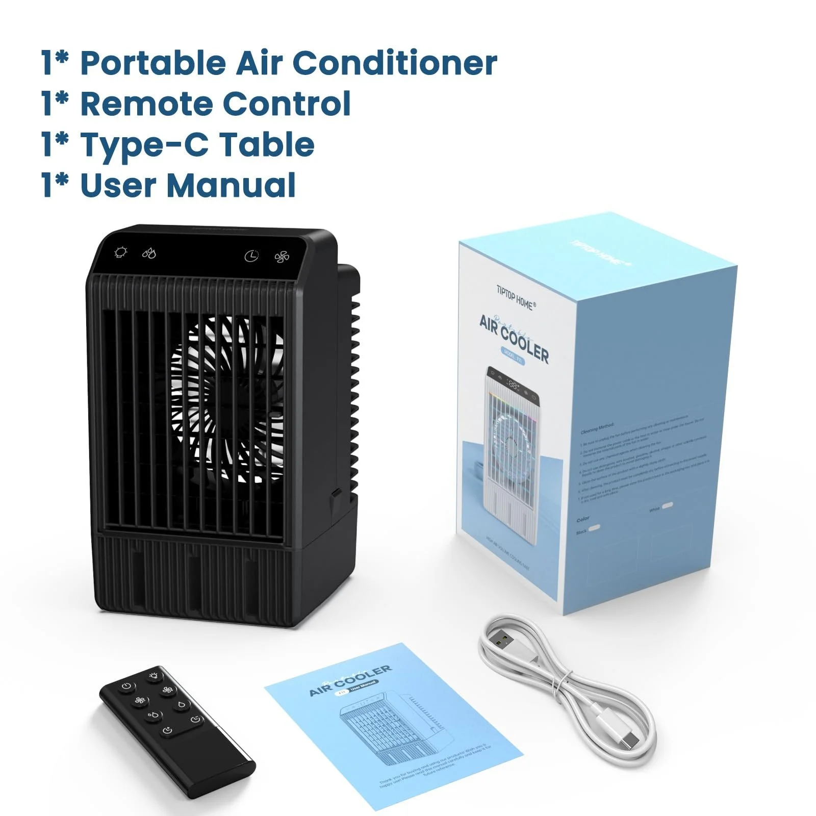 Мобильный мини-кондиционер 4 уровня скорости 1 L с подсветкой, фото №9