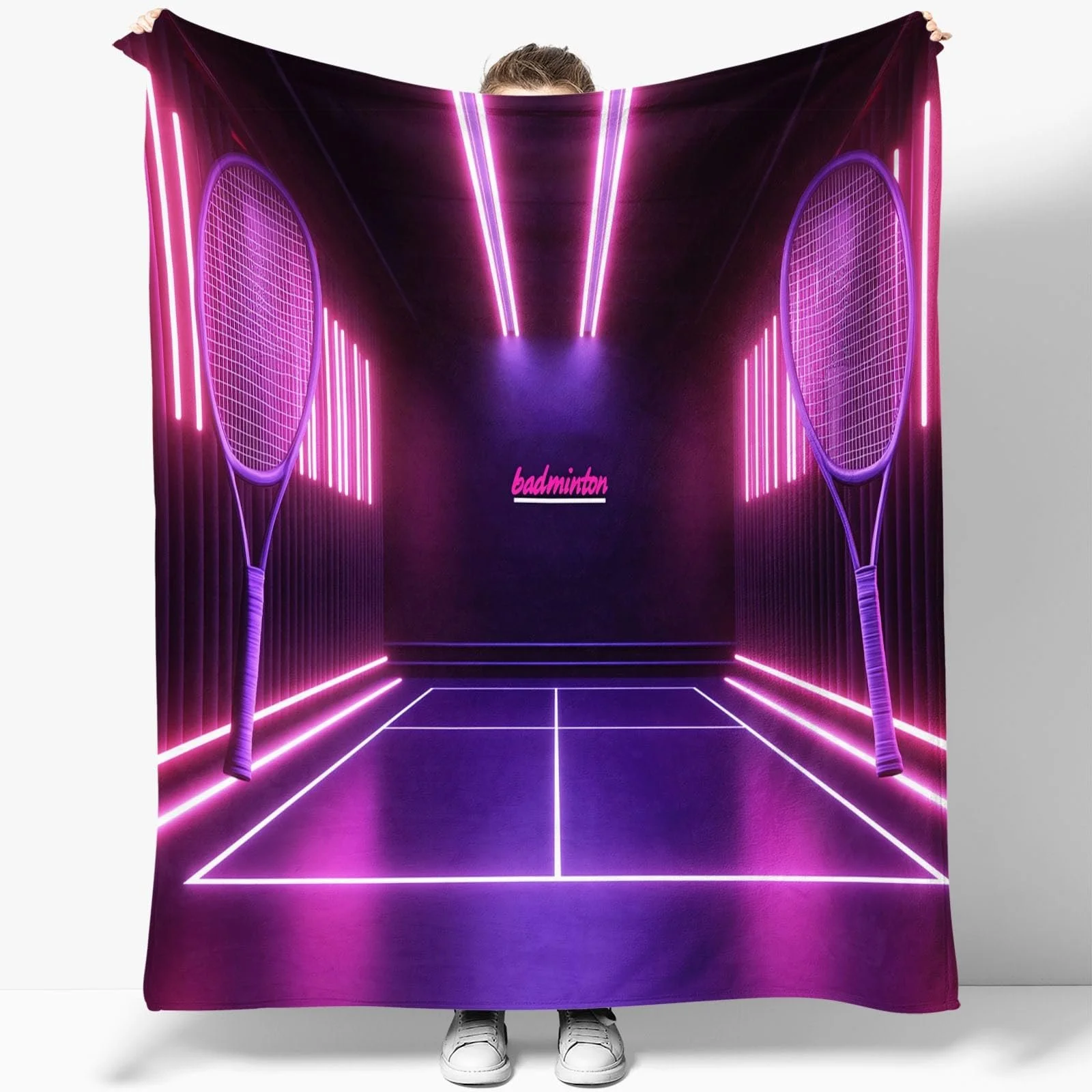 Одеяло Фланель Мягкое, Простота Неон Стадион, 200 x 200 см, Фиолетовый, фото №5