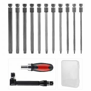 Набір викруток CPROSP Torx 100 мм з ящиком для зберігання з 2 торцевими викрутками T6, T7, T8, T9, T10, T15, T20, T25, T27, T30, T40 сталь S2 зіркоподібна головка - Фото 1