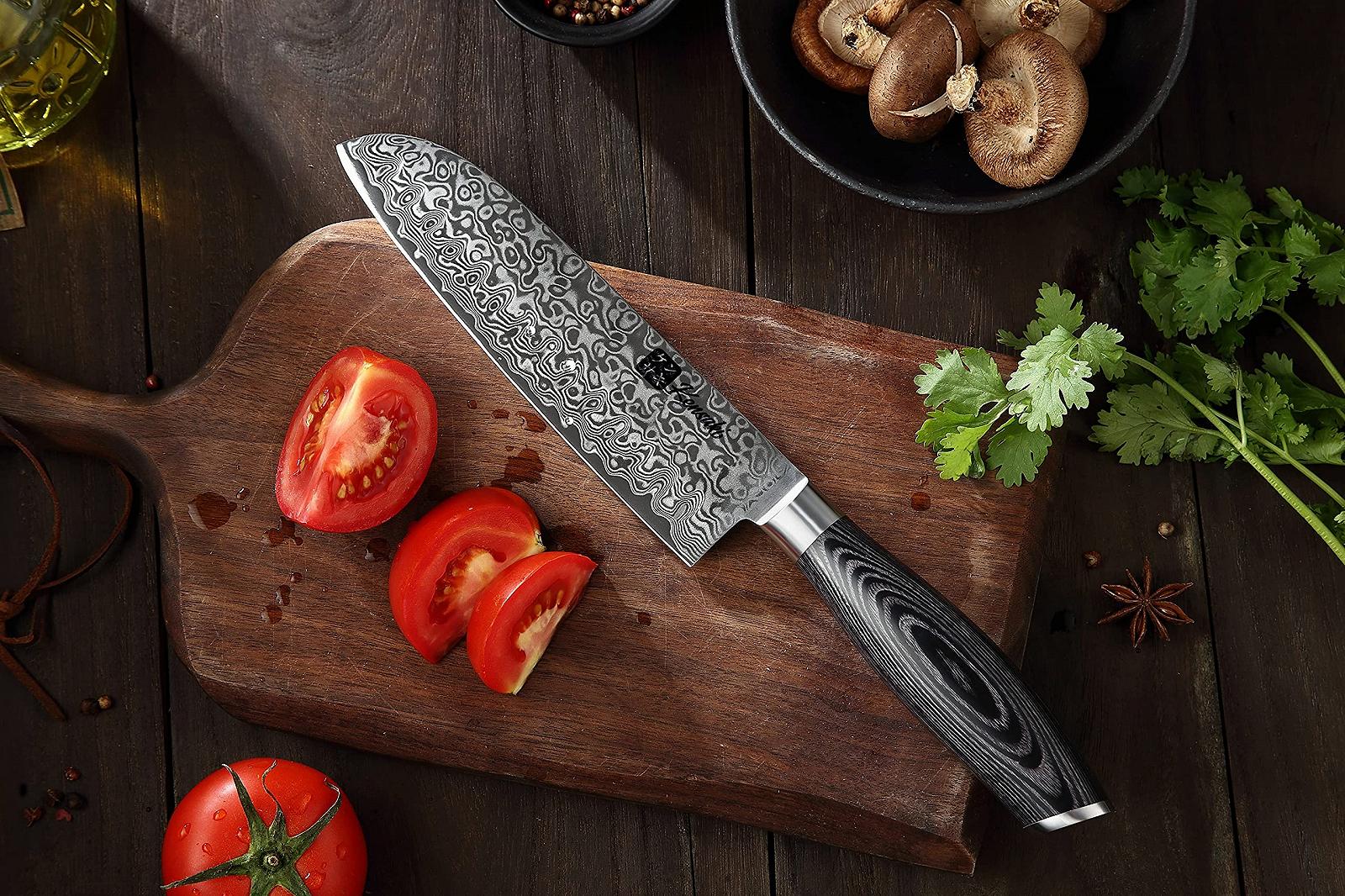 Набір ножів Kensaki Kuro Series KEN-113, 3 шт, дамаська сталь, японський стиль, фото №4