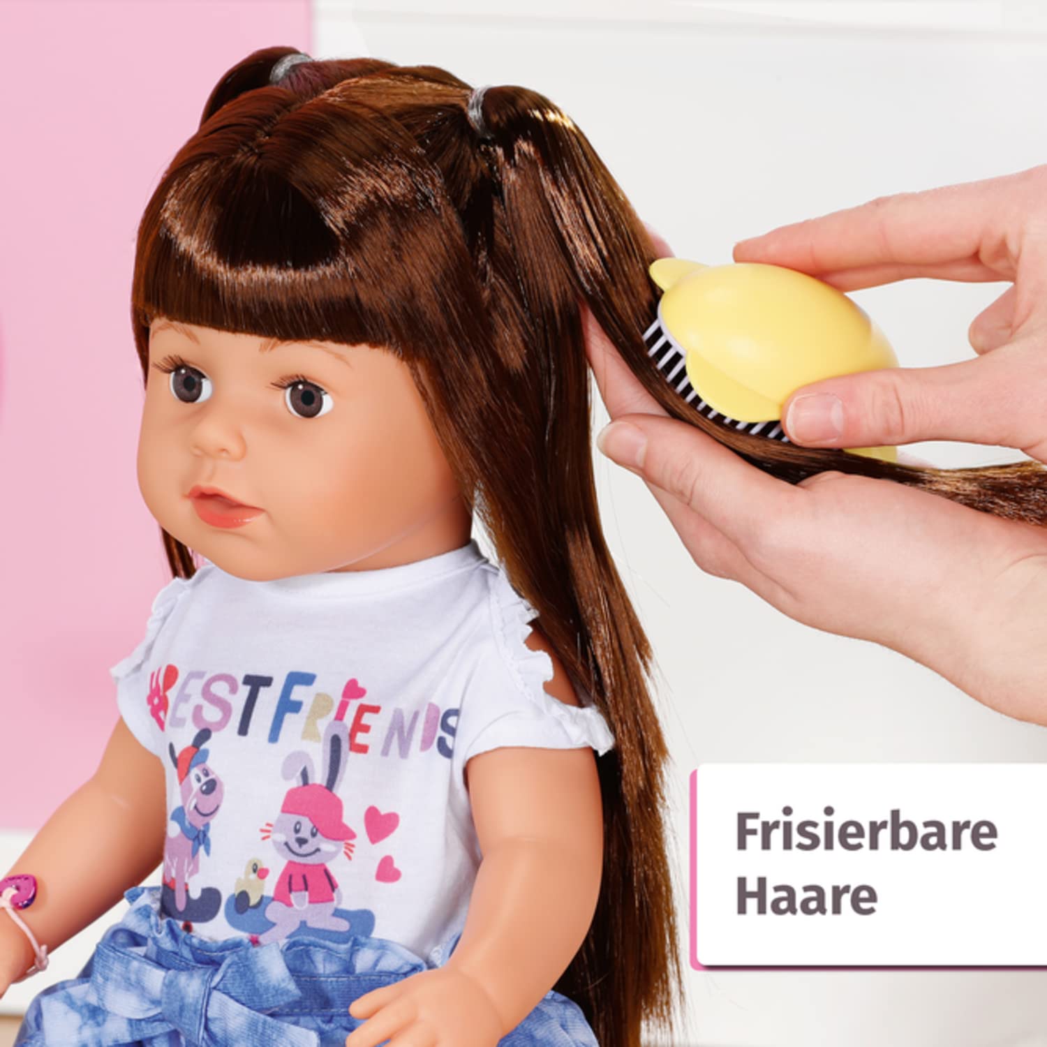 Лялька Zapf Creation BABY born 830352 Sister Brunett 43 см Doll з волоссям і 6 реалістичними функціями без батарейки з аксесуарами, фото №3