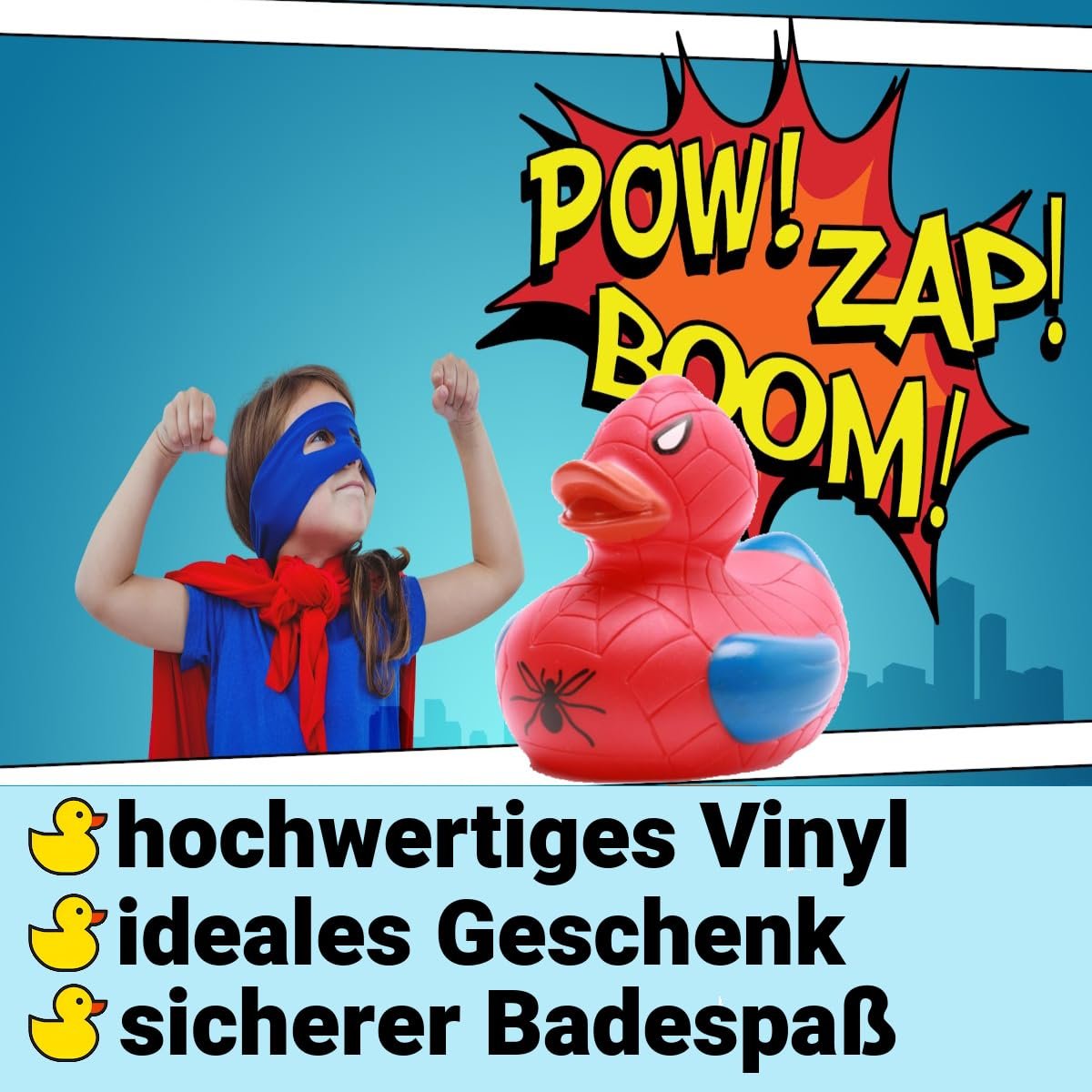 Резиновая игрушка Утка Spiderman, фото №1