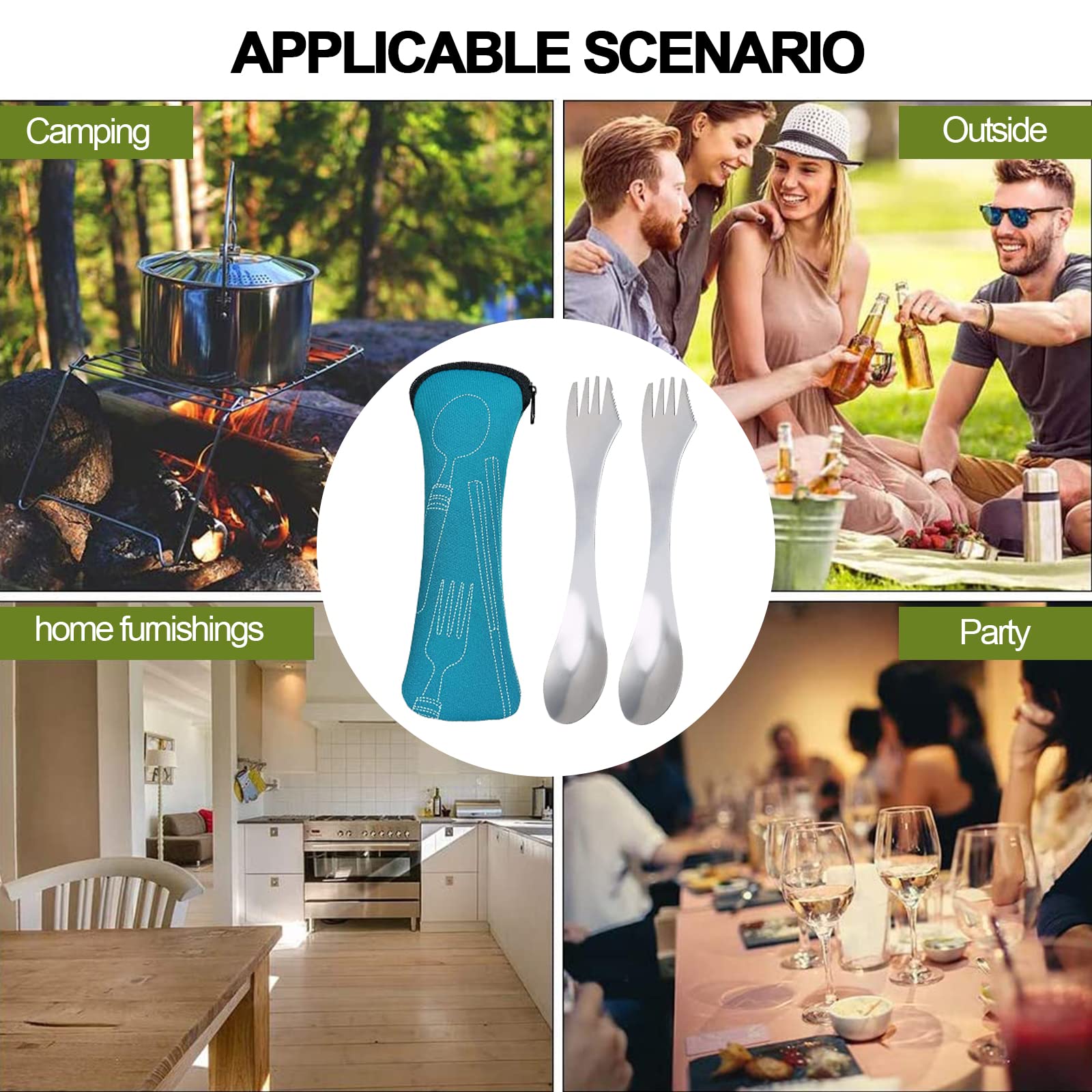 Набір Spork Нержавіюча Сталь 3 в 1 2 Pack, фото №7