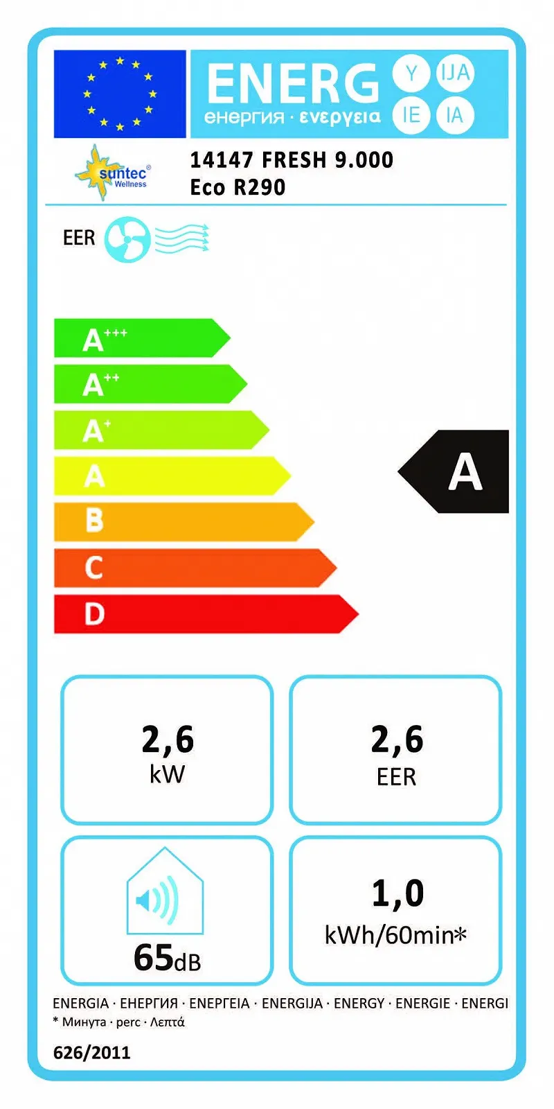 Мобильный кондиционер Suntec Fresh 9,000 Eco R290 3-в-1 белый 9,000 BTU/h для помещений до 34 м², фото №8