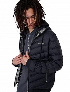 Чоловіча стьобана куртка Armani Exchange Milano/New York з логотипом на блискавці, утеплювач - штучний пух - Фото 1