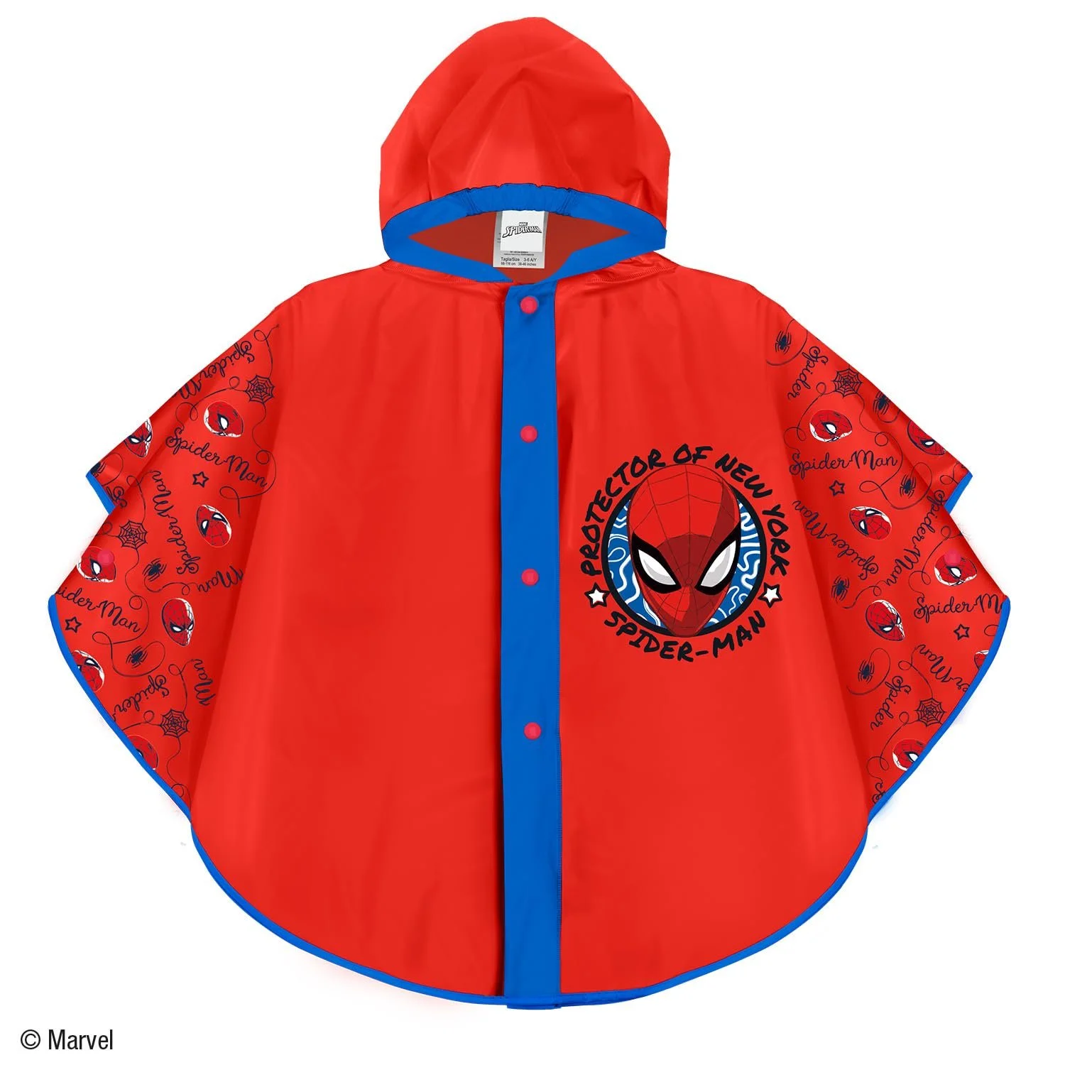 Дощовий плащ PERLETTI Marvel Spiderman для дітей Водонепроникне дощове пончо, фото №4 Дощовий плащ PERLETTI Marvel Spiderman для дітей Водонепроникне дощове пончо, фото №4