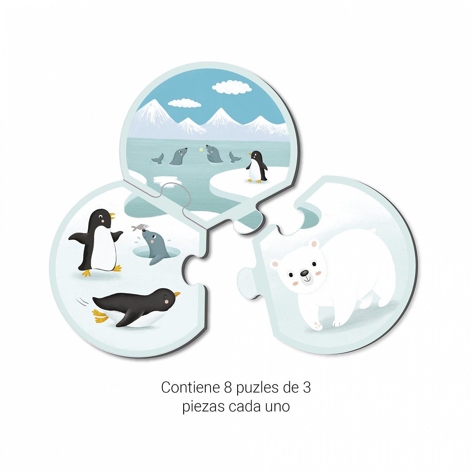 Пазл APLI Kids 18821 Puzzle Trio Animals and His Habitat 24 детали 9 см, фото №3