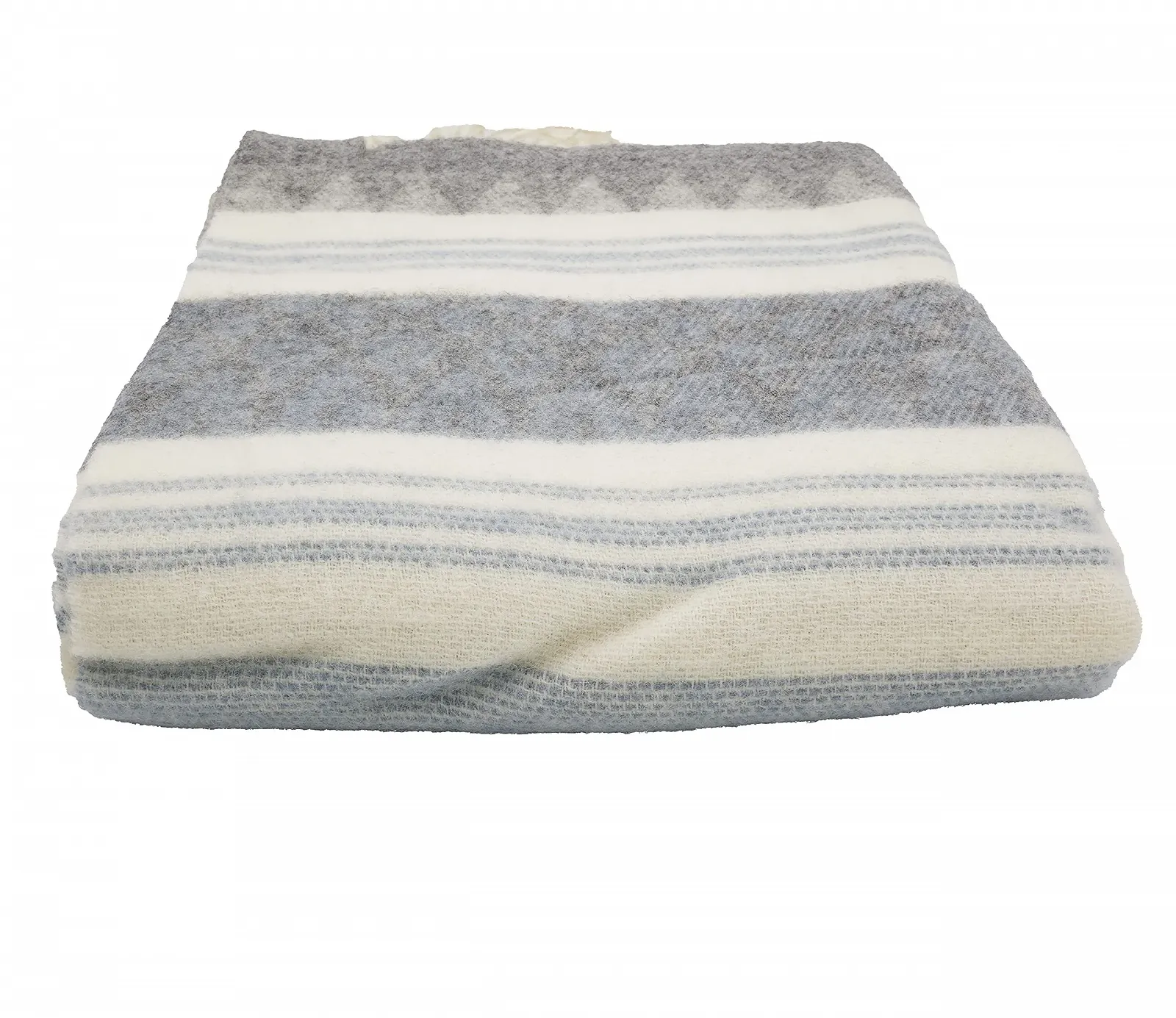 Одеяло GLAESER Fair Deluxe 100% шерсть Серый/Бежевый/Синий, фото №3