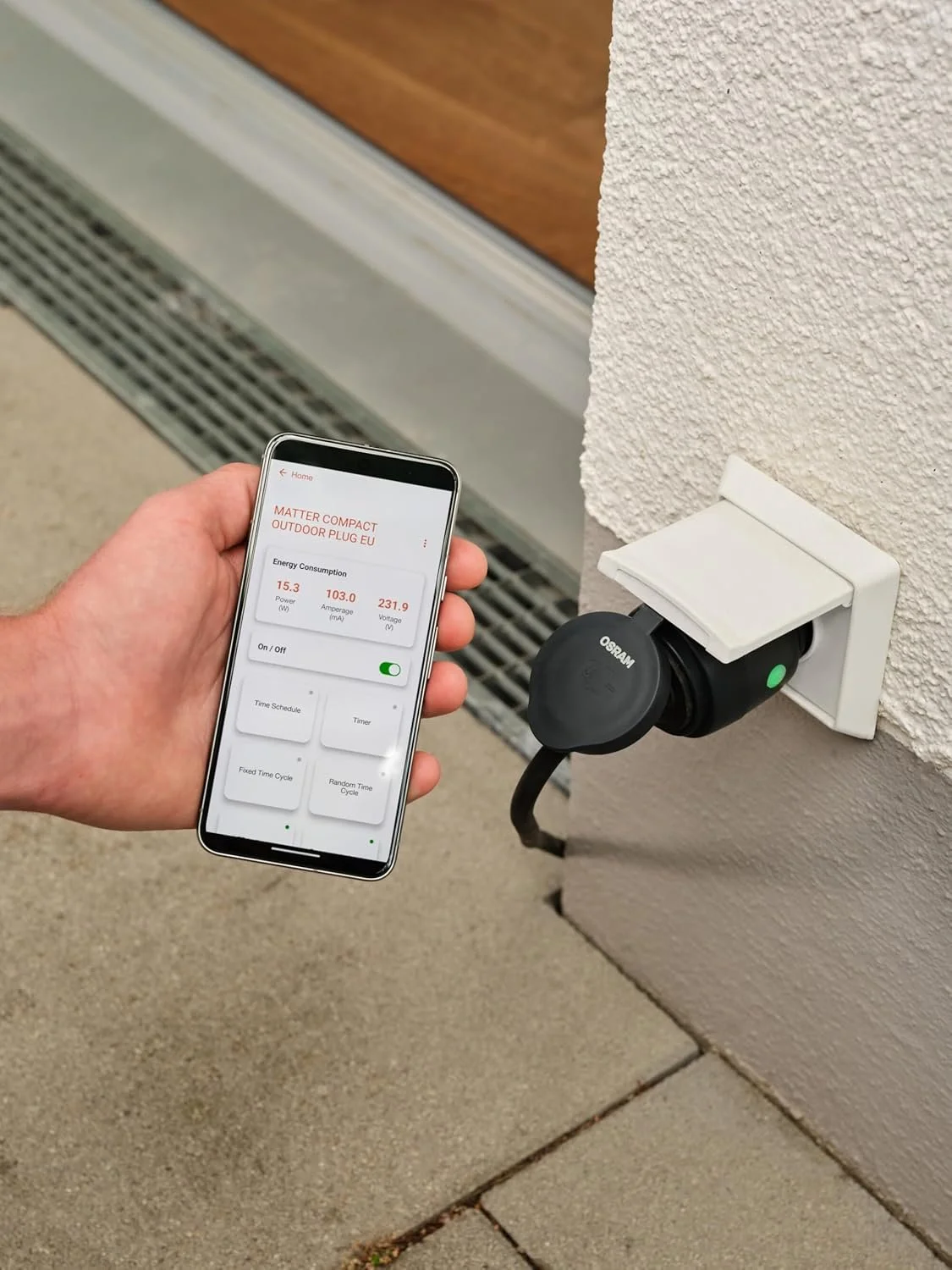 Розетки уличные умные OSRAM SMART+ WiFi Matter 3680 Вт 16 A Черный, фото №5