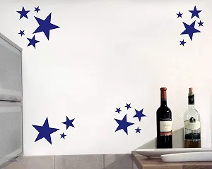 Наклейка на стіну Samunshi® Stars Set Filled 28 x 2.5 см 12 x 5 см 4 x 7.5 см 2 x 10 см Black synthetic.ua - Фото 1