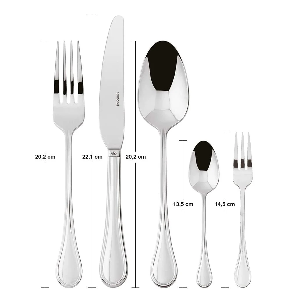 Набір столового посуду Sambonet Royal 52563-G6, нержавіюча сталь 18/10, на 6 персон, 30 предметів, фото №2 Набір столового посуду Sambonet Royal 52563-G6, нержавіюча сталь 18/10, на 6 персон, 30 предметів, фото №2