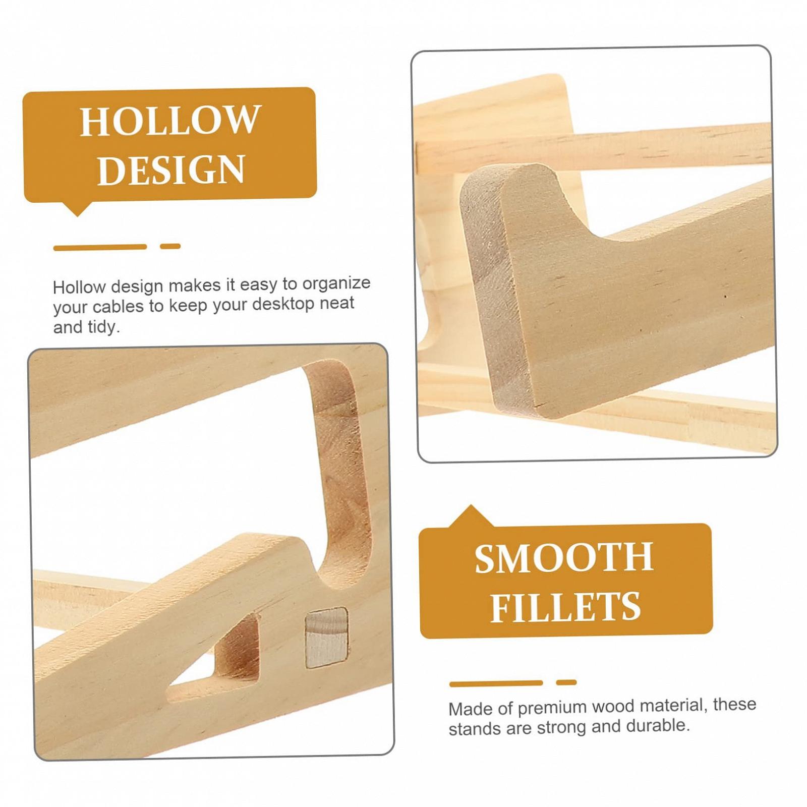 Підставка для ноутбука Дерев'яна Підвищення для ноутбуків 14,8-17,6 дюймів Cиліконове посилення Стабільна Вентильована для офісу дому та ігор, фото №9