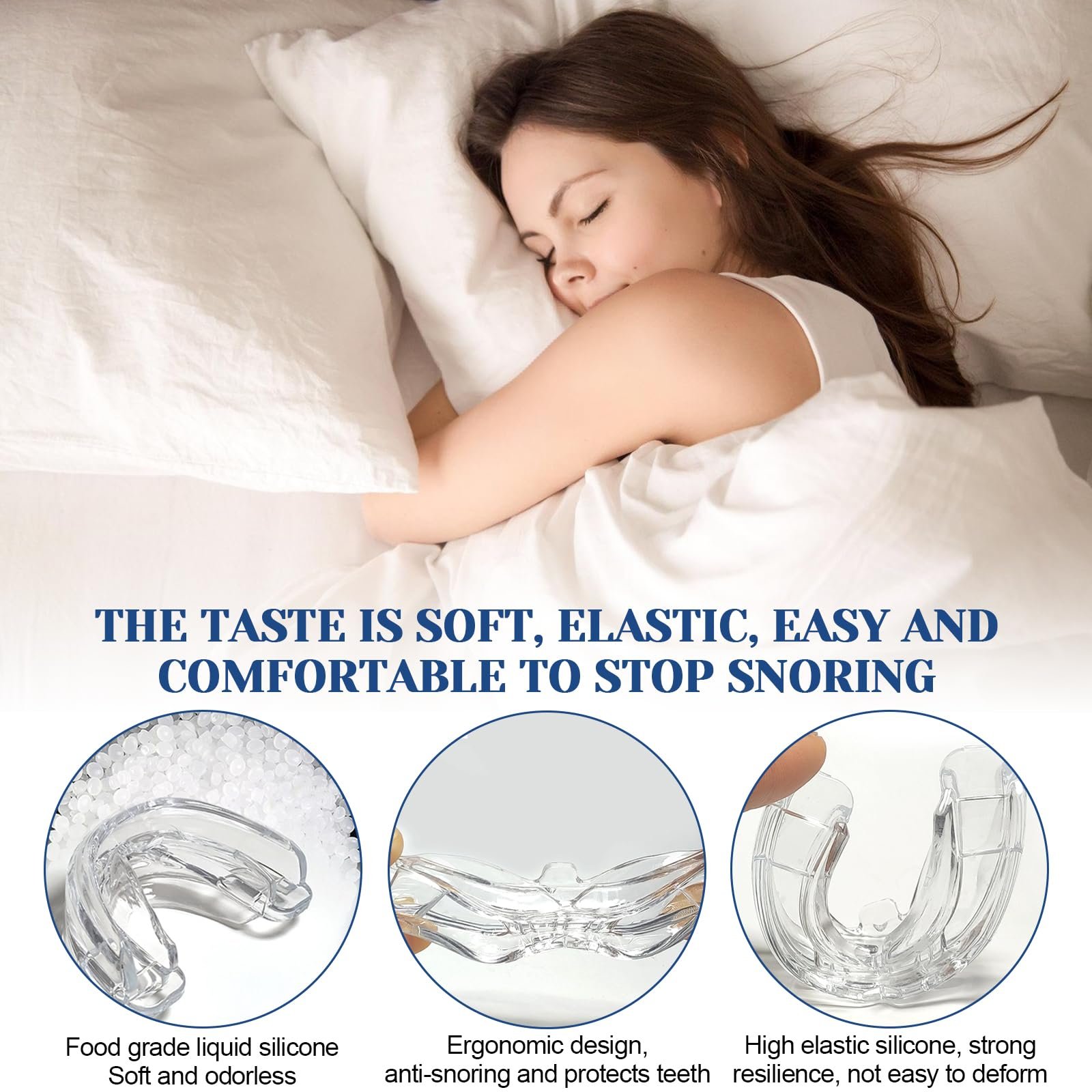 Капа от храпа, капа для рта против храпа и бруксизма, регулируемая, фото №5