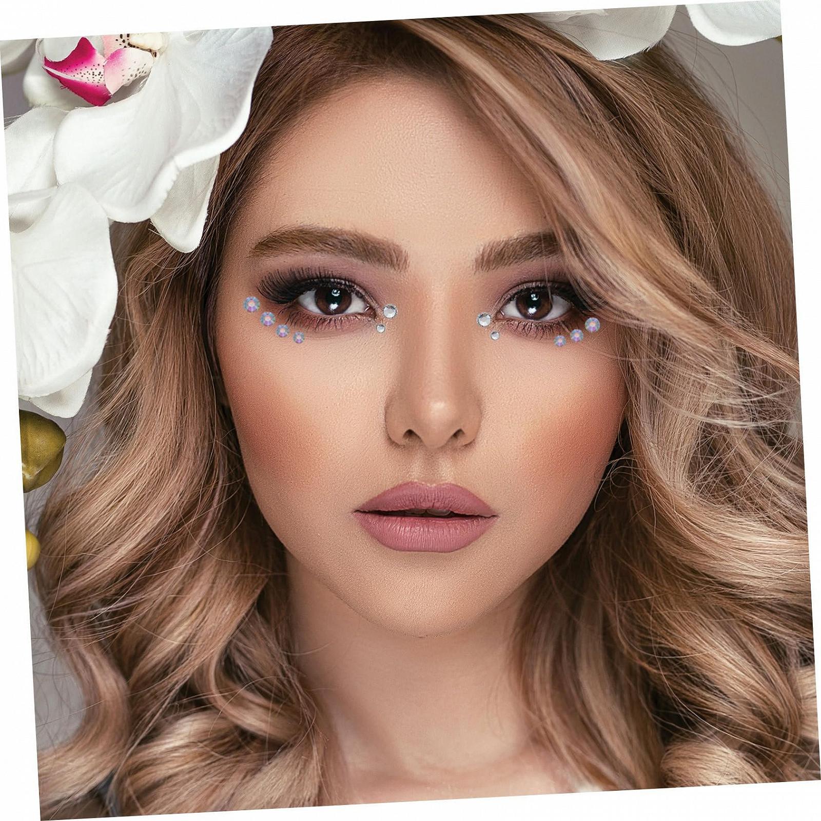 Стразы Наклейки для ногтей Healeved 6 листов для лица и тела, самоклеящиеся, для макияжа, DIY украшения без клея для ногтей, рамок, телефонов и подарков, фото №3