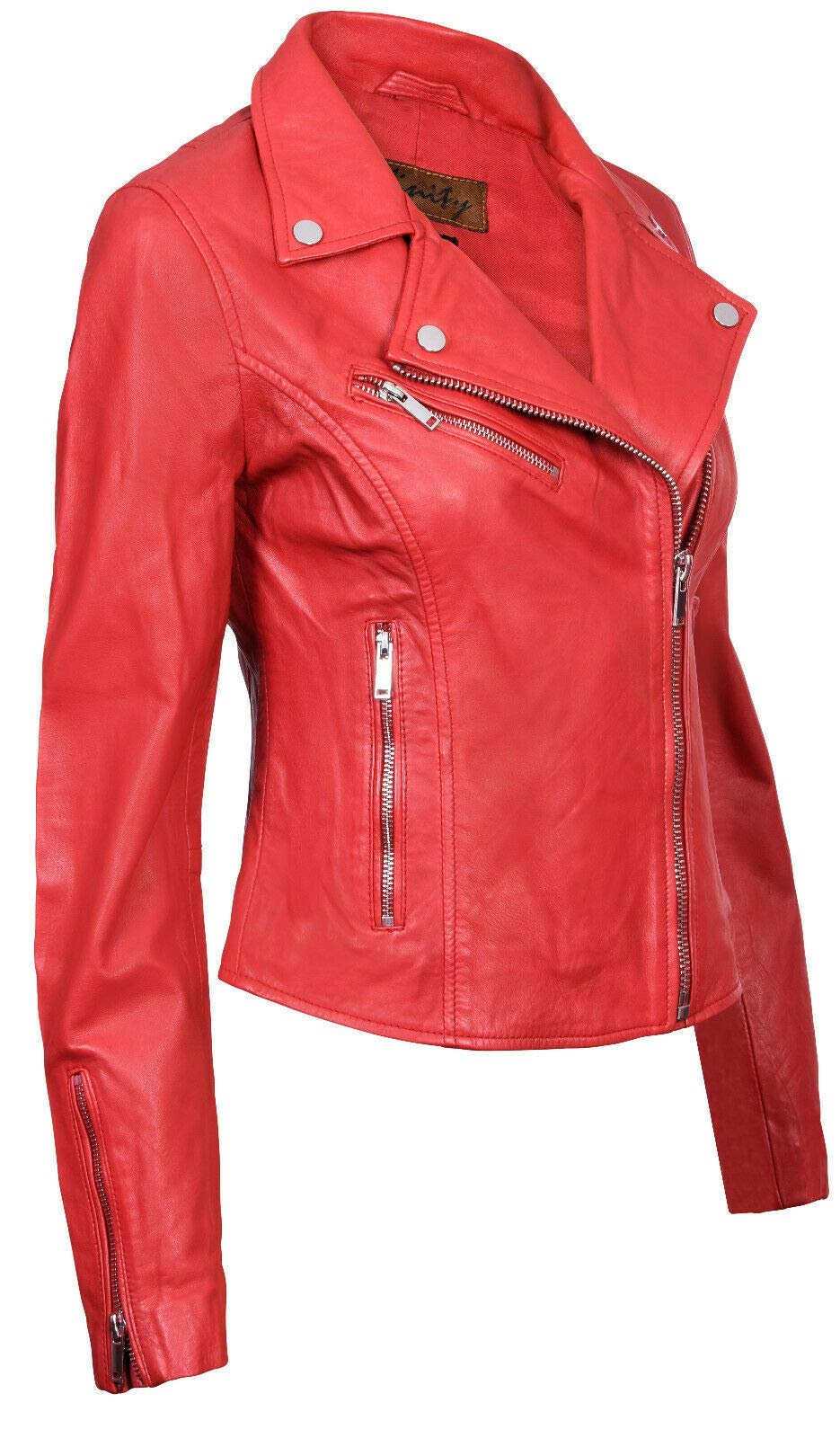 Кожаная Куртка Infinity Leather Классическая Байкерская Женская Натуральная Кожа, фото №2