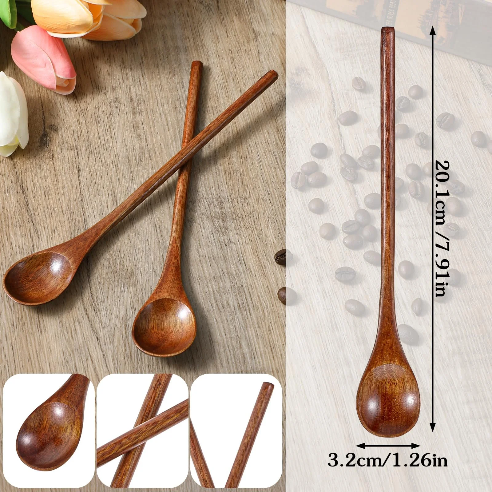 Ложка Деревянная для Эспрессо Длинная Маленькая, фото №4