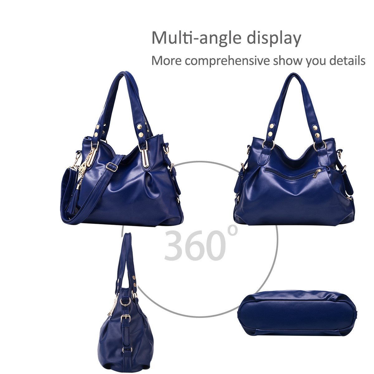 Сумка с ручками Nicole&Doris Classic, сапфировый, фото №5 Сумка с ручками Nicole&Doris Classic, сапфировый, фото №5