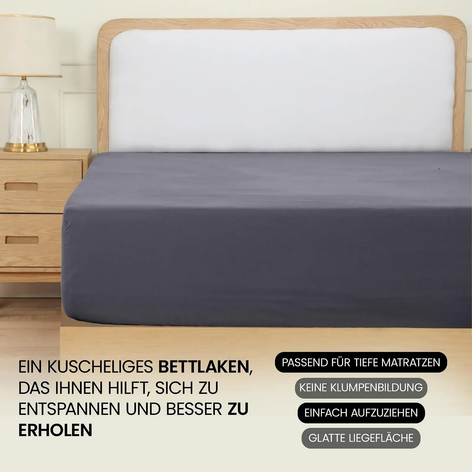 Простыня на резинке Utopia Bedding из матовой микрофибры 180 x 200 см, глубина 35 см, фото №6