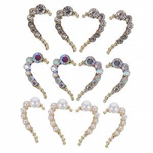 Стрази для нігтів Прикраса для нігтів Серцеподібні PLAFOPE 12шт - Фото 1