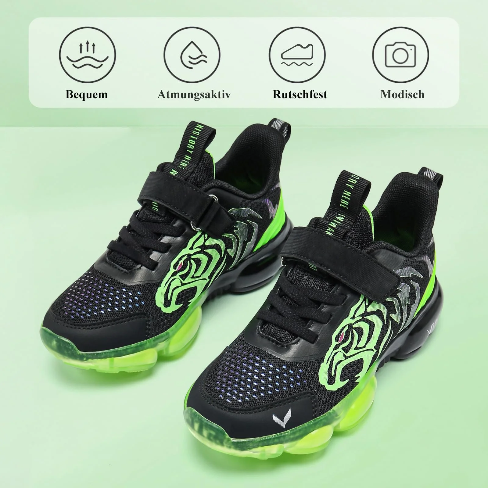 Кросівки JMFCHI Дитячі Спортивні для Хлопчиків Взуття для Дівчаток для Приміщень Вуличні для Бігу Зручні Дихаючі Нековзні, фото №2