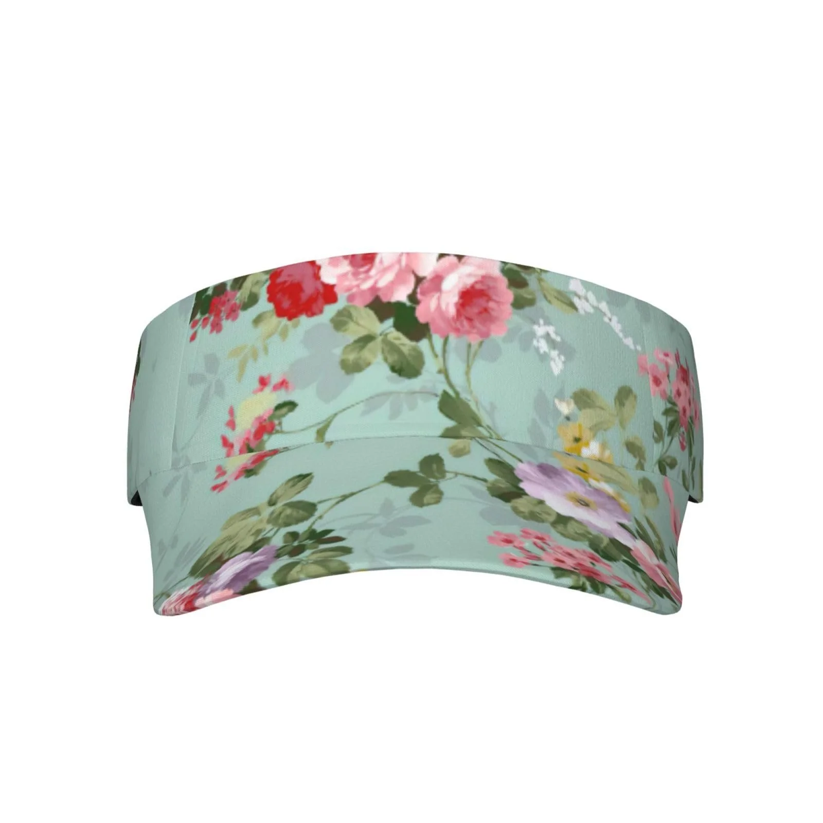 Кепка-козырек спортивная унисекс с принтом пионов для тенниса и активного отдыха, фото №1