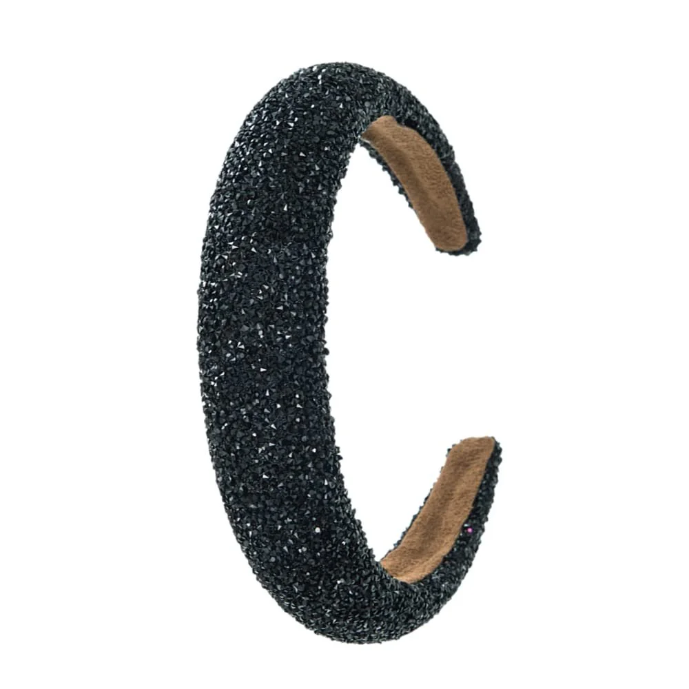 Обруч Еластичний з широкою обробкою Стразами та блискітками, фото №6