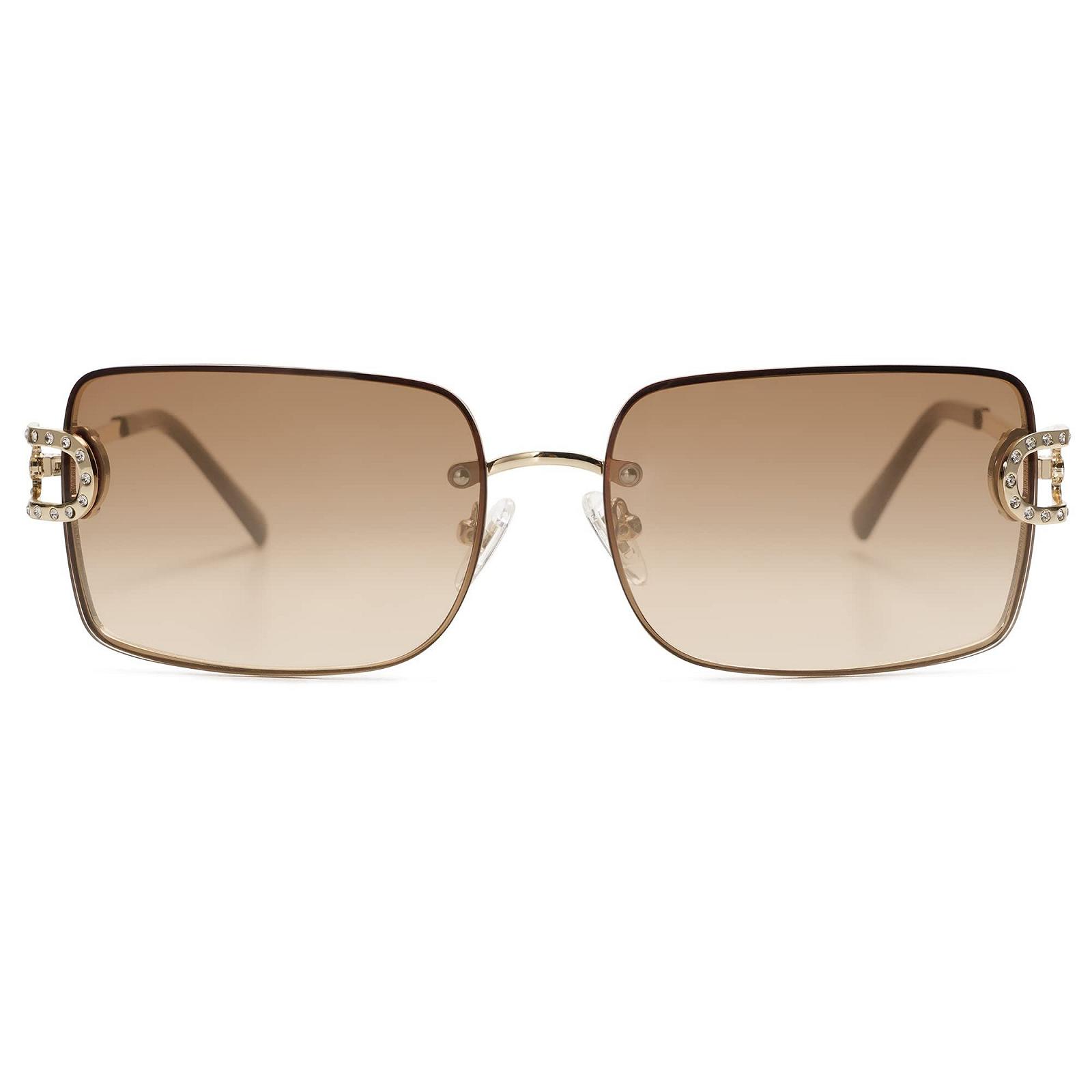 Сонцезахисні окуляри Без оправи Sojos Ретро Квадратні Прямокутні Металеві, фото №3