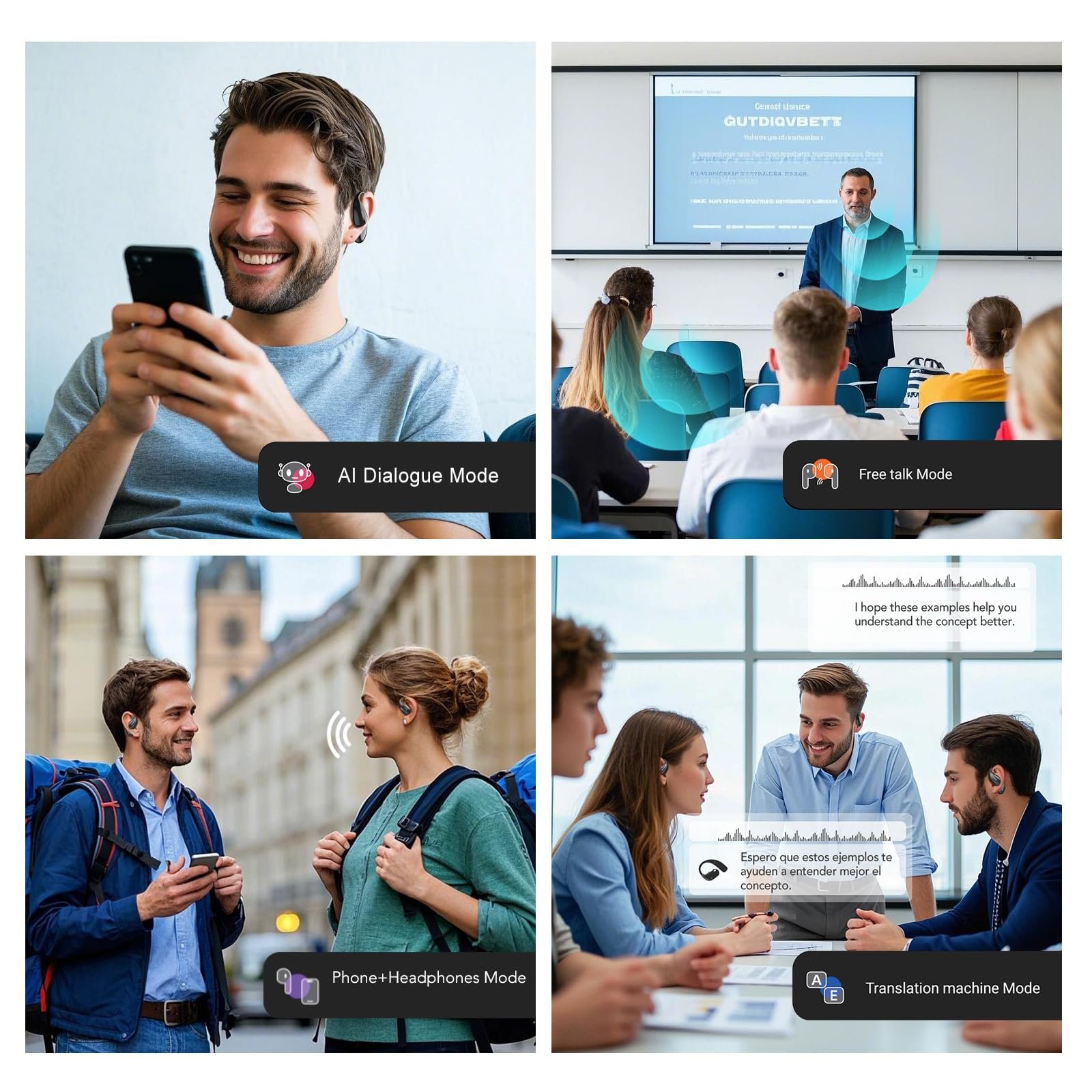 Навушники-перекладач MINISO M95 Ki, відкриті, чорний, фото №6