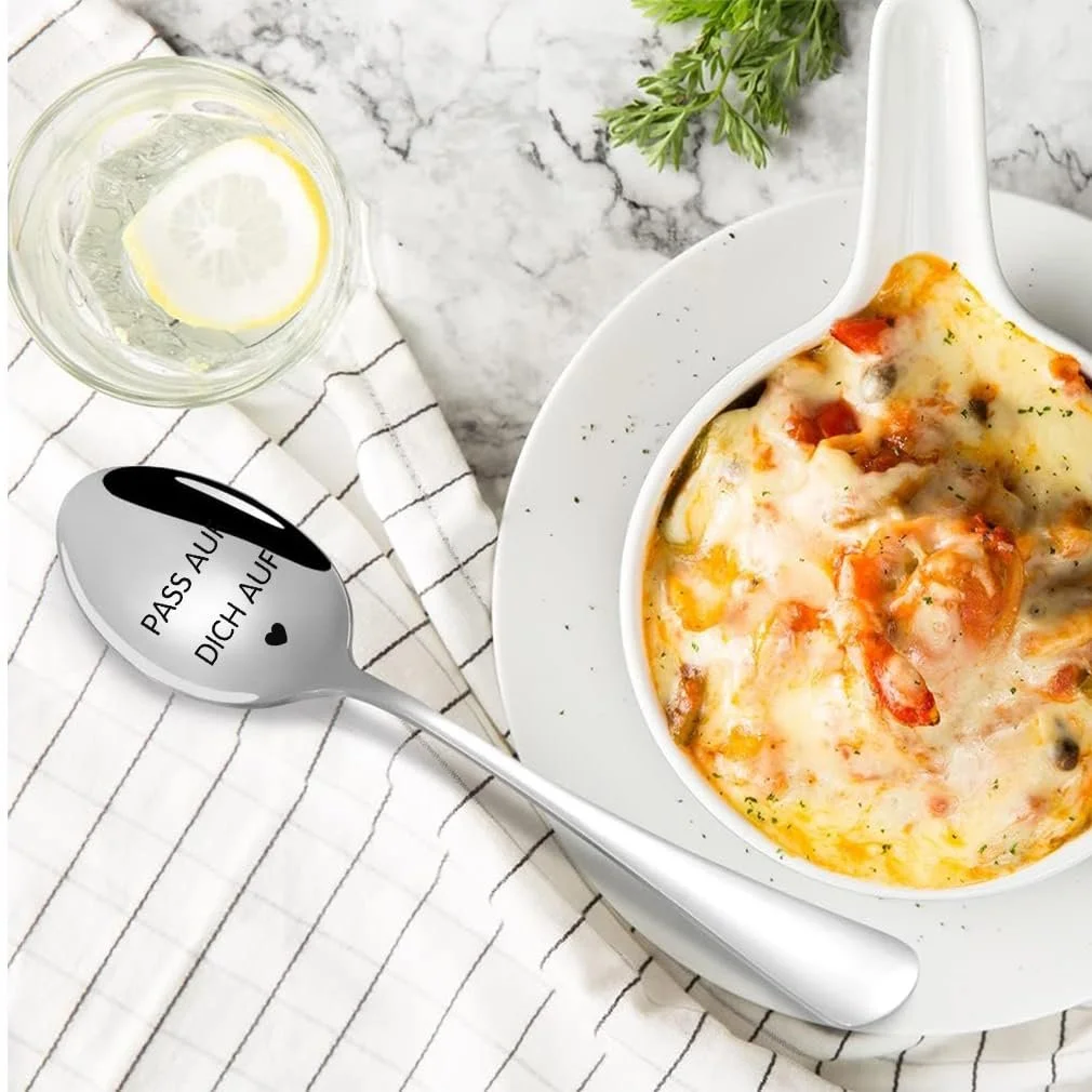 Ложка з нержавіючої сталі з гравіюванням Pass Auf Dich Auf, фото №3 Ложка з нержавіючої сталі з гравіюванням Pass Auf Dich Auf, фото №3