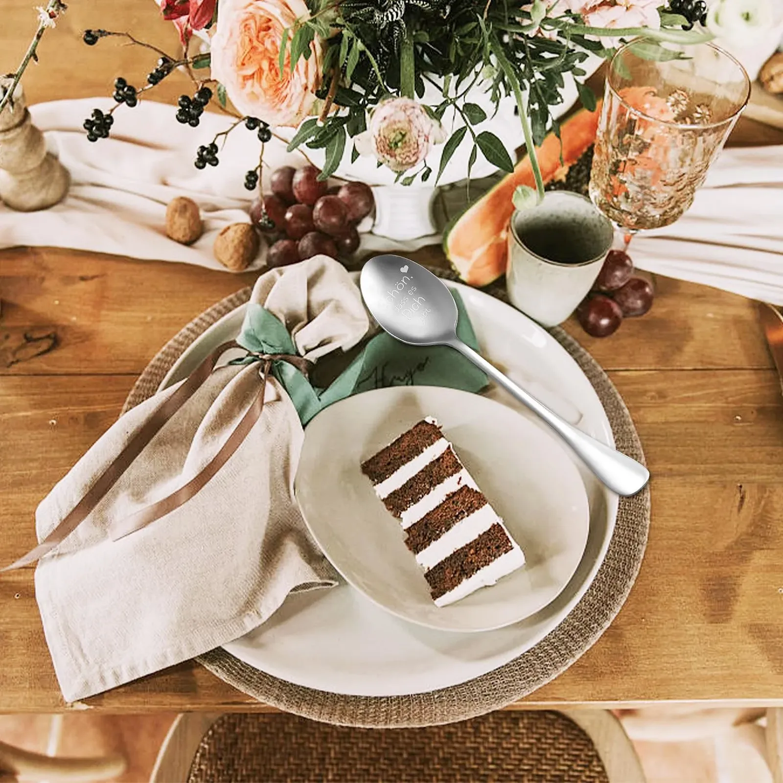 Кофейная ложка с гравировкой "Sch"n, Dass Es Dich Gibt, подарок на День святого Валентина, персонализированный подарок, нержавеющая сталь, фото №6 Кофейная ложка с гравировкой "Sch"n, Dass Es Dich Gibt, подарок на День святого Валентина, персонализированный подарок, нержавеющая сталь, фото №6