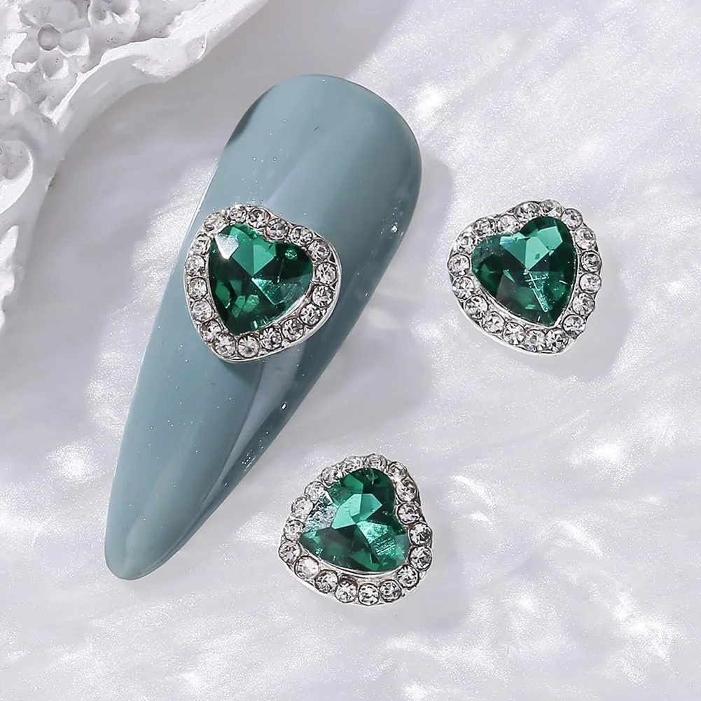 Стрази Серце 3D 0,9 см (30 шт, випадковий вибір кольорів), фото №6