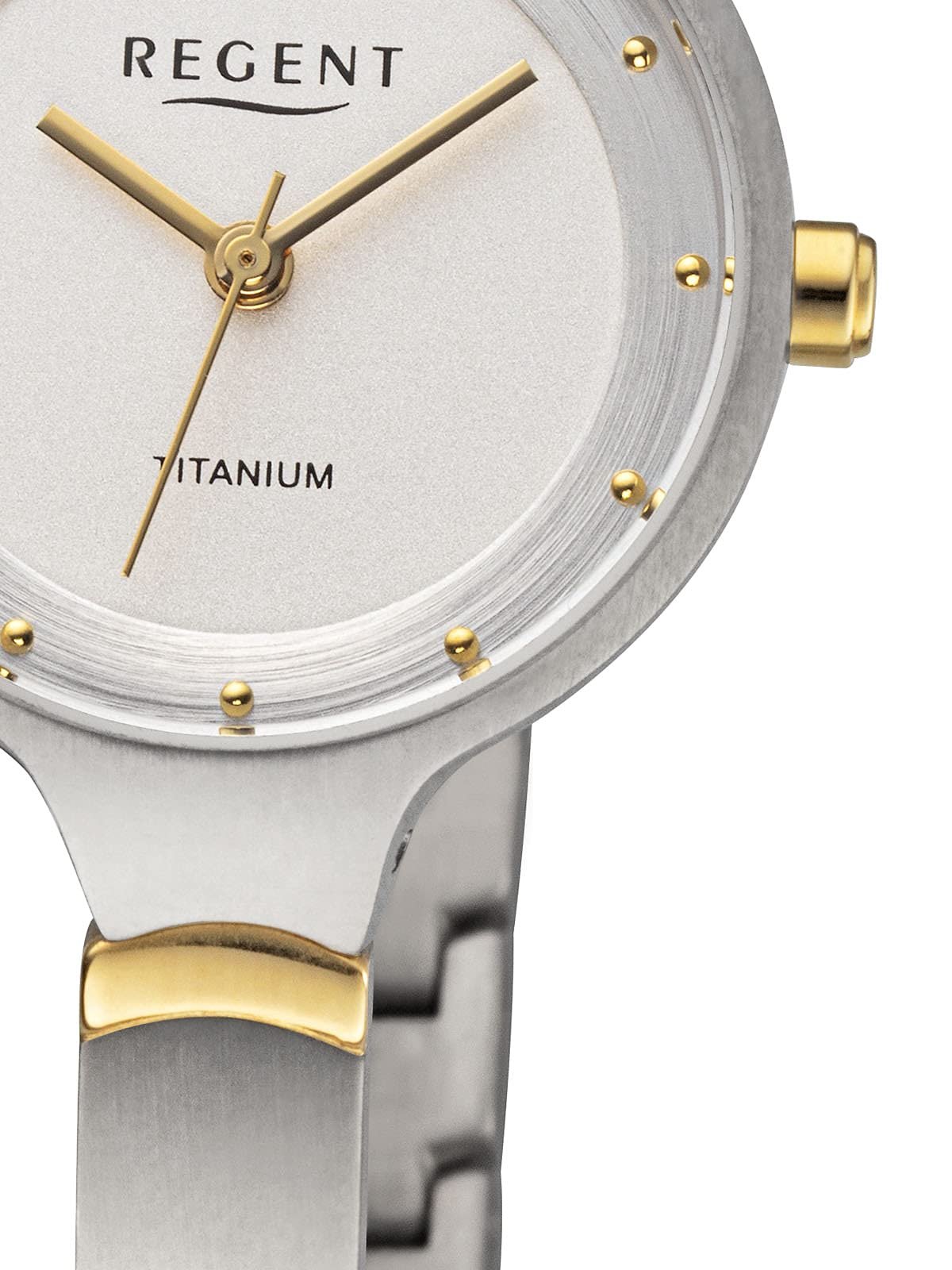 Женские часы Титан Regent F1335 Серебристо-золотой Браслет, фото №2 Женские часы Титан Regent F1335 Серебристо-золотой Браслет, фото №2