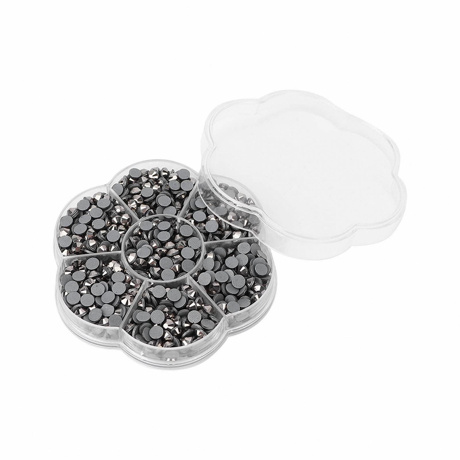 Стразы Emoshayoga Стеклянные, 1000 шт, для дизайна ногтей, прозрачные, серые JM201, фото №3