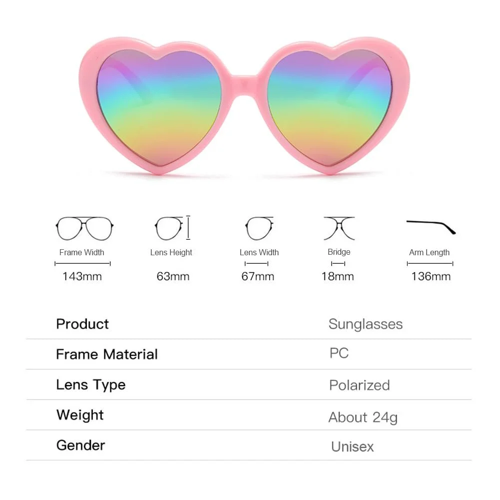 Сонцезахисні окуляри Форма серця Поляризовані Модні RUNHUIS для жінок та чоловіків Вінтажні Ретро, фото №2