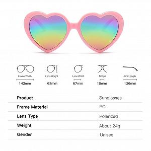 Сонцезахисні окуляри Форма серця Поляризовані Модні RUNHUIS для жінок та чоловіків Вінтажні Ретро synthetic.ua - Фото 1