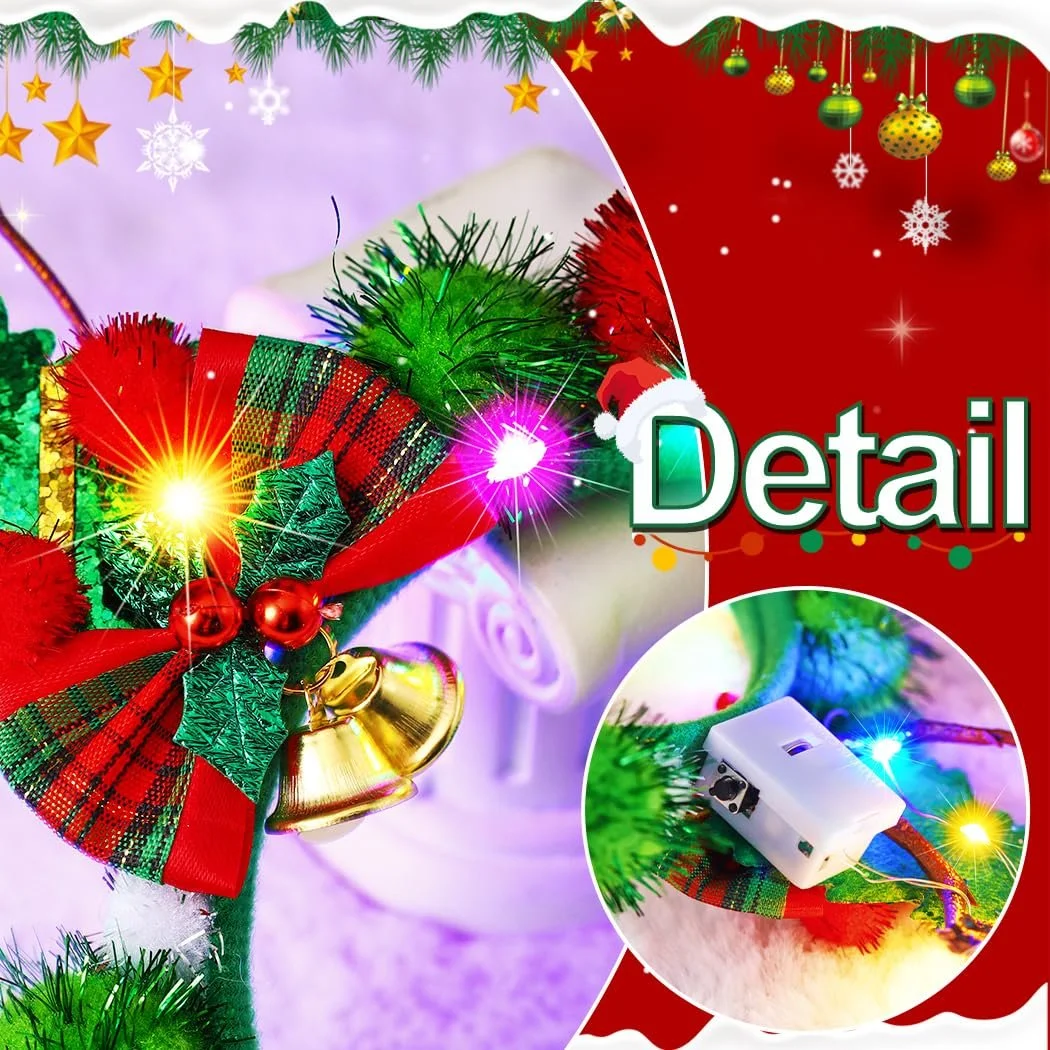 Різдвяний обруч на голову з оленячими рогами, фото №3